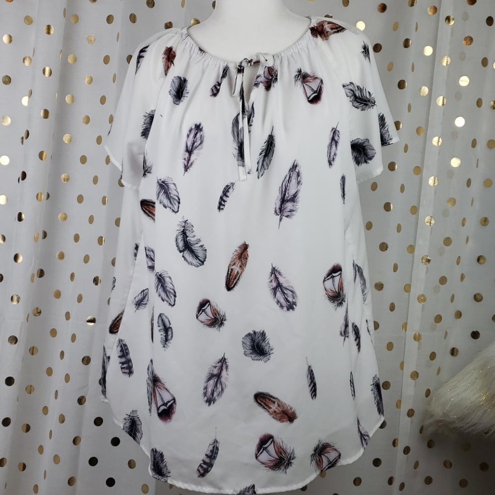 FloryDay Feather Pattern Blouse
